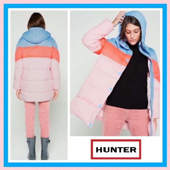 Hunter Original Puffer Jacket Vivid Blue Pink - Picture 13 of 16